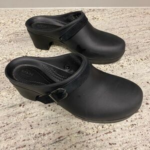 Crocs Dual Comfort Sarah Black Heeled Clogs